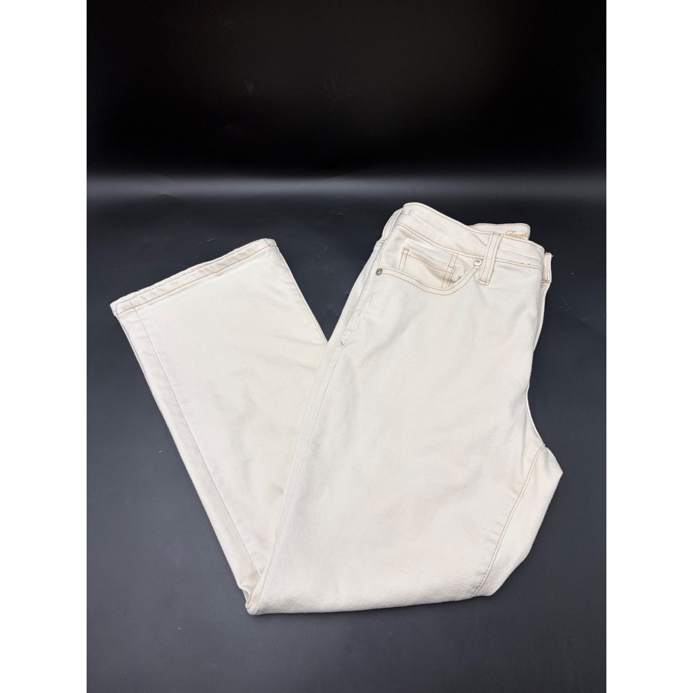 Tommy Bahama Womens Straight Leg Jeans Cream Off White Stretch Denim Size 6